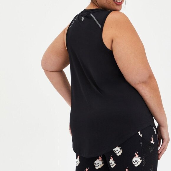 Torrid Tech Jersey Sleeveless Active Tank 2x flaming skull - Picture 2 of 12